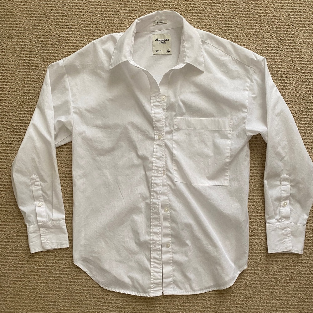 Abercrombie & Fitch Oversized Button Down Shirt XS White